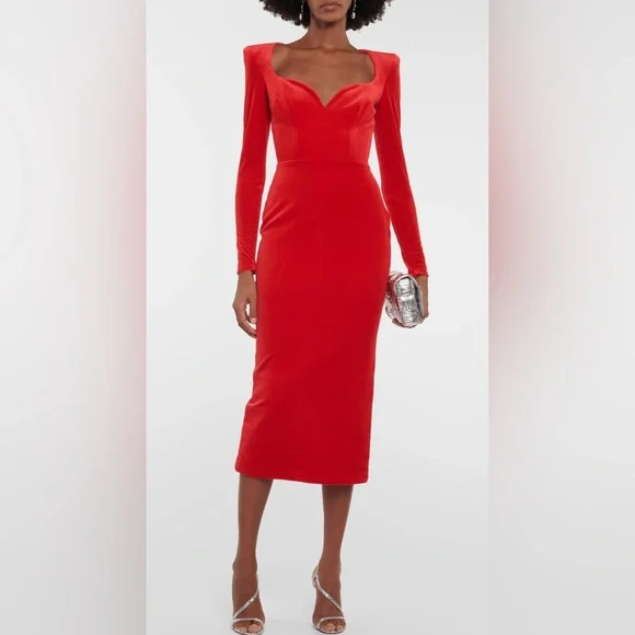 Velvet midi dress - Picture 1 of 11